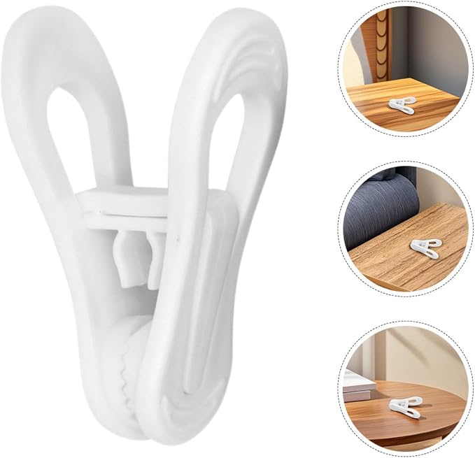 Ciieeo 30pcs White Plastic Clothes Clips Towel Holder Hanger Windproof Quilt - Image 9
