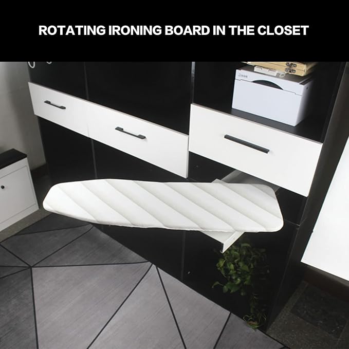 Wall-Mounted Ironing Board, 37.6"x13.7" 180° Rotating Foldable Ironing Station - Image 4