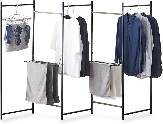 Iris Ohyama OTM-250R Folding Clothes Drying Rack, 5 Tiers, Width 9.8 x Depth by IRISUSA