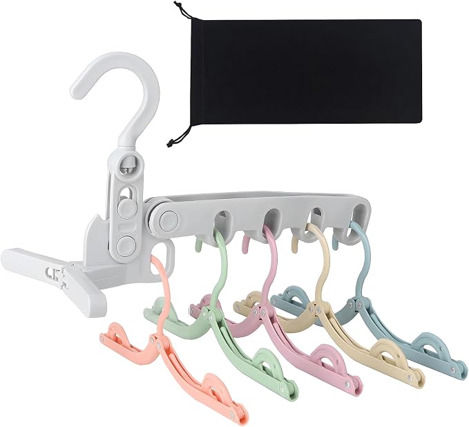 WaWacomp1PC Portable Folding Clothes Drying Rack and 5 Pcs Foldable Hangers by WaWacomp
