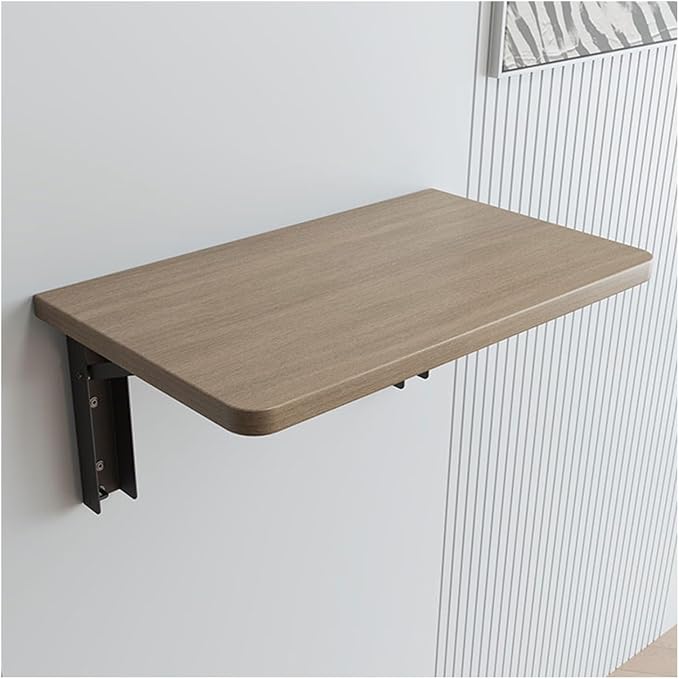 Folding Table with Metal Stand Laundry Room Wooden Wall Mounted Table by LFIEVO