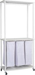 Household Essentials 3-Bag Laundry Center, Smooth Laminate Shelving, Sturdy by HouseholdEssentials