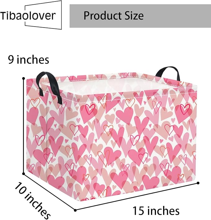 Rectangular Valentines Basket for Women Girls Storage Bin Organizer Box Shelf - Image 7