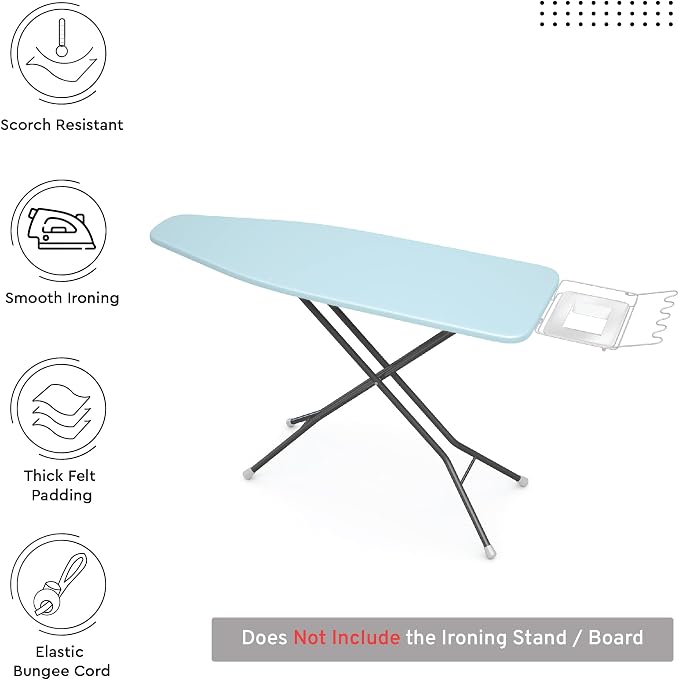 Encasa XO Ironing Board Cover and Pad 49"x18" - 4mm Felt Wide Iron Board Cover - Image 2
