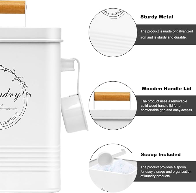 Laundry Detergent Container for Laundry Room Organization and Storage, Modern - Image 3