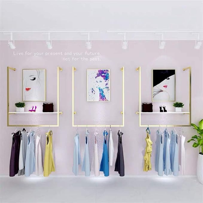 Clothing Store Simple Wall Mounted Metal Display Rack, Window Hanging Garment - Image 4
