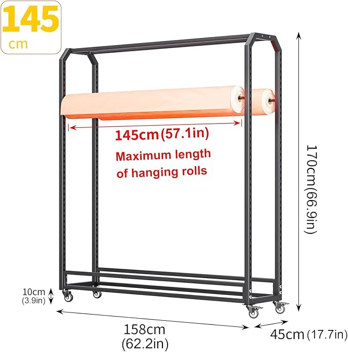 Commercial Fabric Roll Storage Rack - Image 3