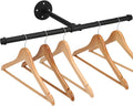 Cast Iron Wall Mounted Clothes Rack, T Shaped Industrial Pipe Clothing Bar by Cazzon