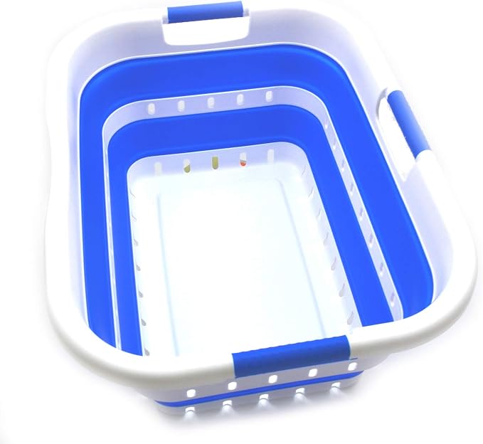 SAMMART 41L Collapsible 3 Handled Plastic Laundry Basket - Image 3