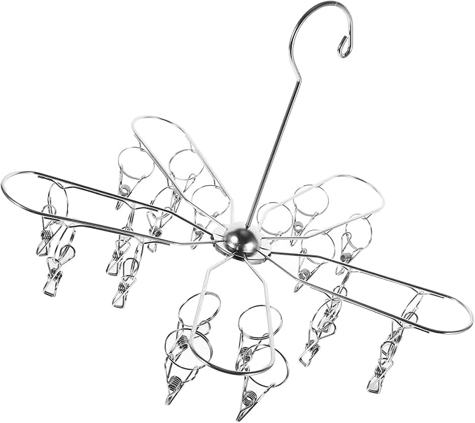 Foldable Stainless Steel Sock Hanger by Unknown