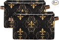 CHIFIGNO 2PCS Storage Basket Golden Iris Black Storage Bin Box Collapsible by CHIFIGNO