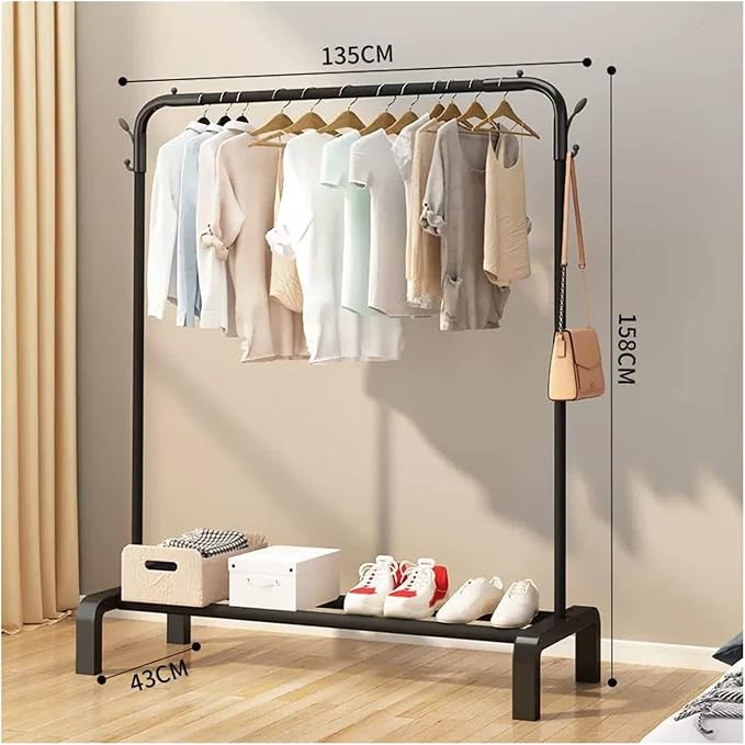 Floor Standing Coat Rack Clothes Drying Rack Floor Balcony Home Clothesline - Image 2