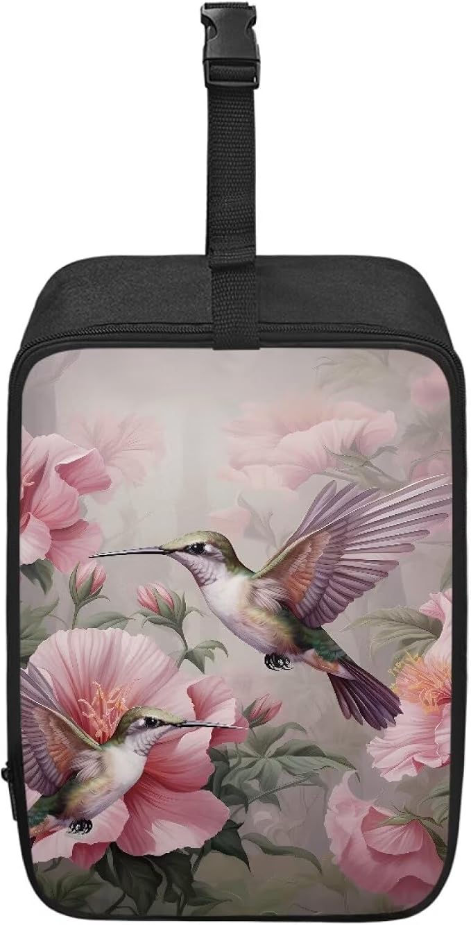 Steamer Carrying Case Pink Hummingbird Lightweight Zippered Organizer by YUVAMAGIMO