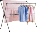 BAOYOUNI Double Poles Folding Clothes Drying Rack Stainless Steel Expandable by BAOYOUNI