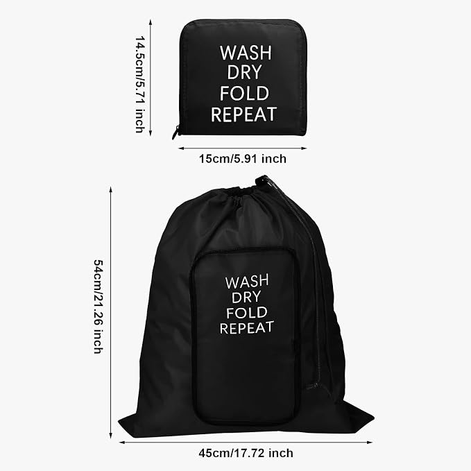 2 Pcs Travel Laundry Bag Washable Dirty Clothes Bag - Image 7