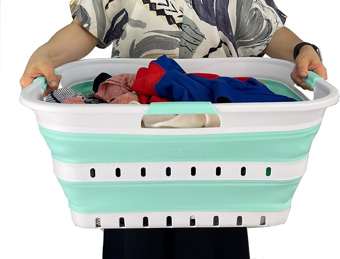 SAMMART 42L Set of 2 Plastic Foldable Storage Basket/Container - Image 6