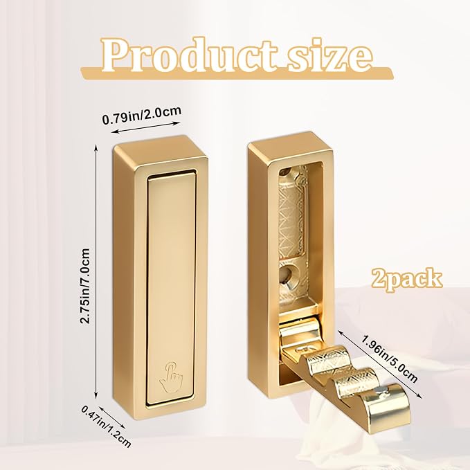 2pack Gold Foldable Wall Hooks, Folding Coat Hooks Wall Mounted, Foldable Plant - Image 2