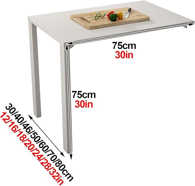 Fold Down Wall Mount Desk, Wall Mounted Drop Leaf Table, Heavy Duty Small - Image 2