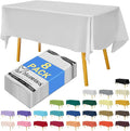 8-Count White Disposable Plastic Tablecloths Rectangle 54x108 Inch by Hereisa