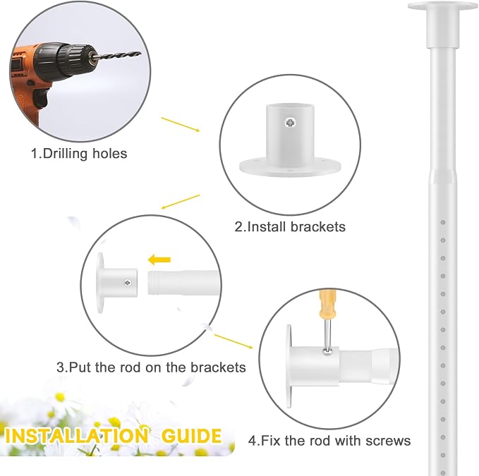 2 Pack Closet Rod, 17 to 41 Inch Adjustable Closet Rods - Image 6