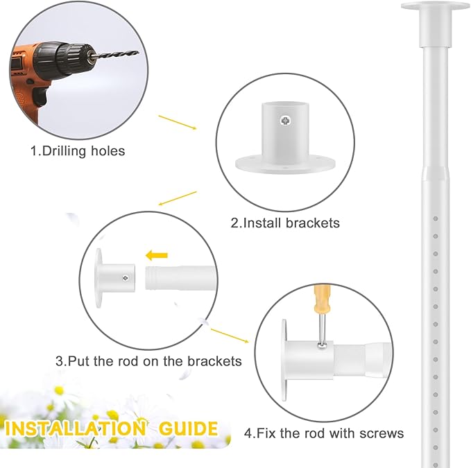 2 Pack Closet Rod, 17 to 27 Inch Adjustable Closet Rods - Image 6