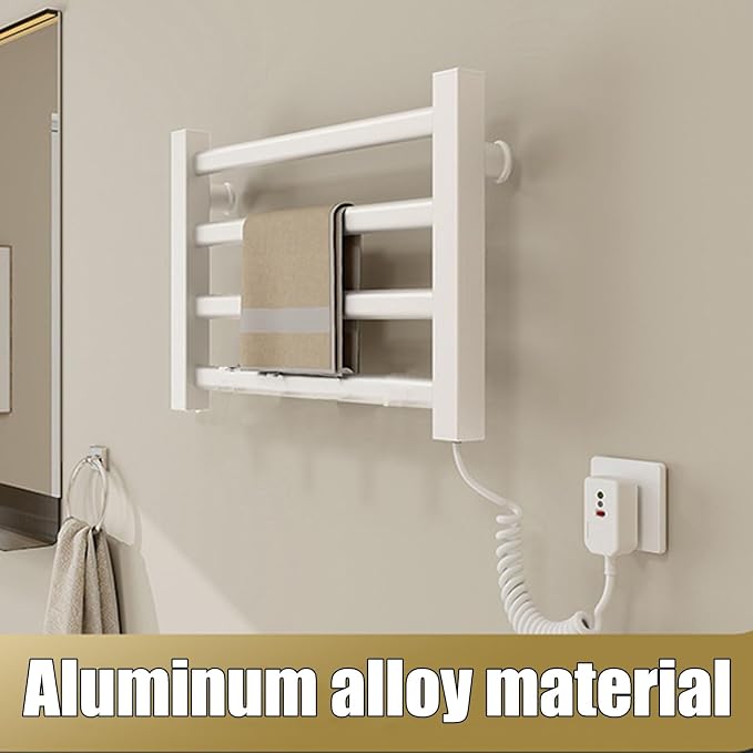 Small Plug-in, Energy-Saving Heated Drying Rack 4 Bars, Towel Racks - Image 5