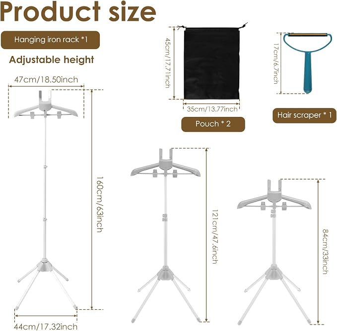 Adjustable Garment Steamer Hanger Strong Load Capacity Easy to Install Clothes - Image 8
