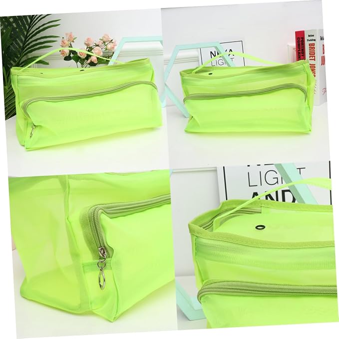 KALLORY Light Green Woolen Line Mesh Bag - Image 8