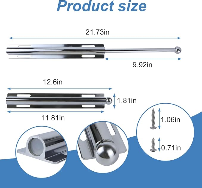 2 Pack 12 Inch Stainless Steel Valet Rod Pull Out Valet Rod - Image 2