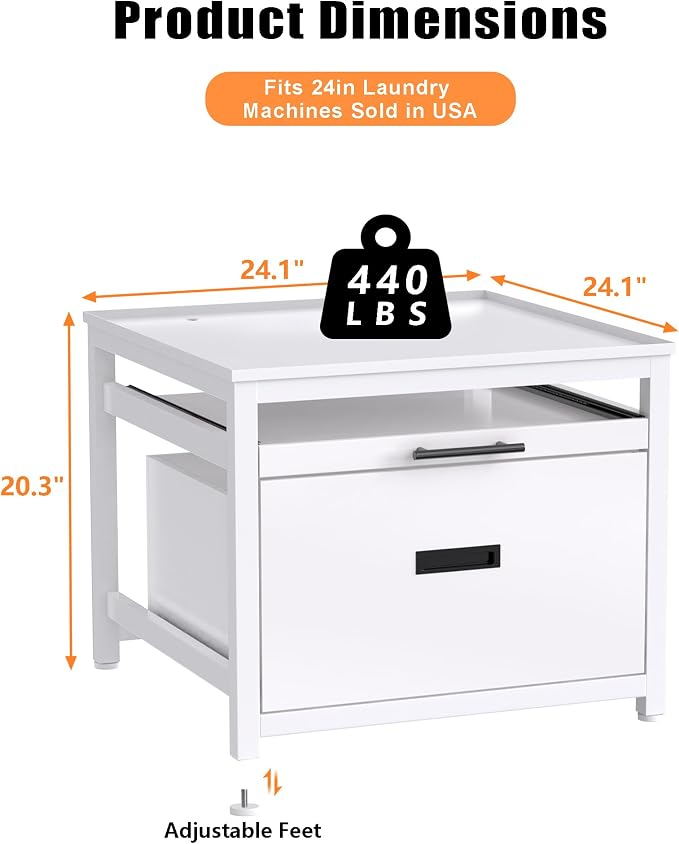 GDLF Washer Dryer Pedestal, 24.1" Laundry Pedestal - Image 3