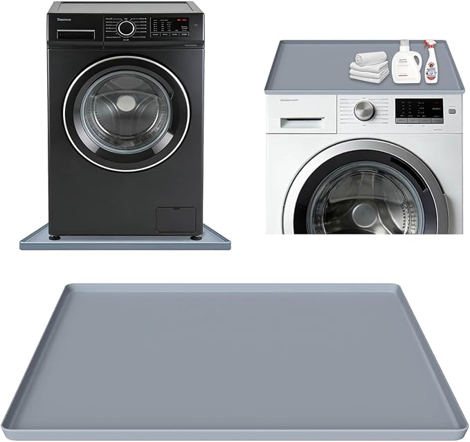 27" x 27" Silicone Washing Machine Drain Pan, Waterproof Washer Drip Tray by Unknown