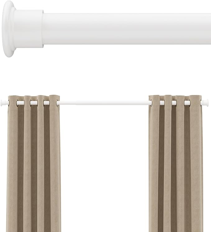 Tension Curtain Rod By EZFurni, 123-160 Inches, Heavy Duty Tension Rod by EZFurni