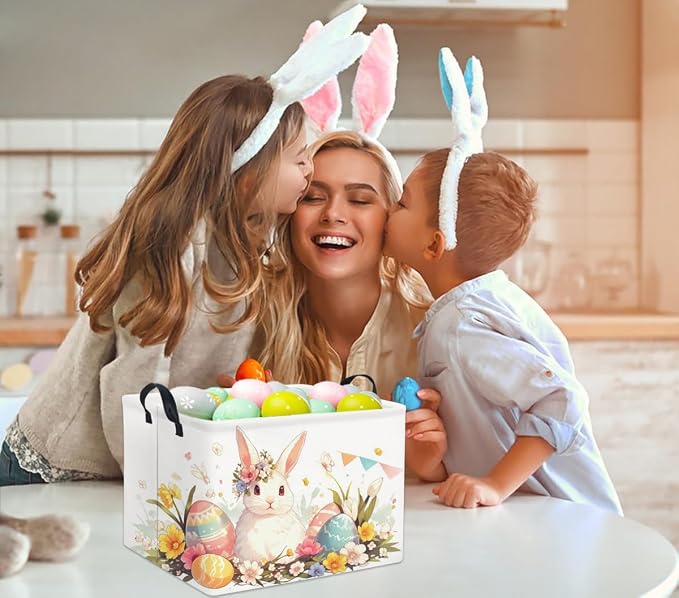 Rectangular Easter Kids Storage Gift & Toy Bin Organizer Shelf Book Basket Room - Image 4