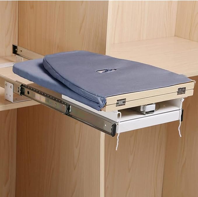 Ironing Board Retractable Pull Out Ironing Board Closet Sliding Out Swivel Iron - Image 6