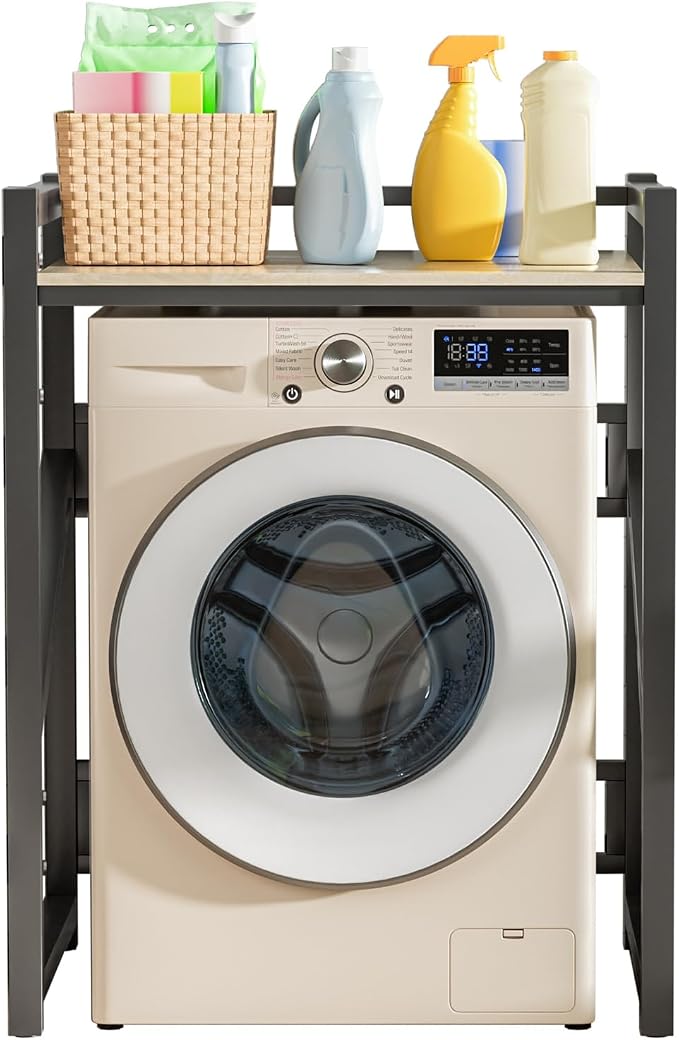 Over Washer and Dryer Storage Shelf, Adjustable Height Countertop Utility Rack - Image 4