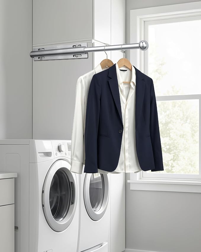 Valet Rod for Closet Pull Out, Adjustable Retractable Slide Out Valet Rod - Image 8