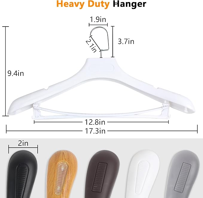 DEDU Suit Hangers for Men 10 Pack, Thick Plastic - Image 2