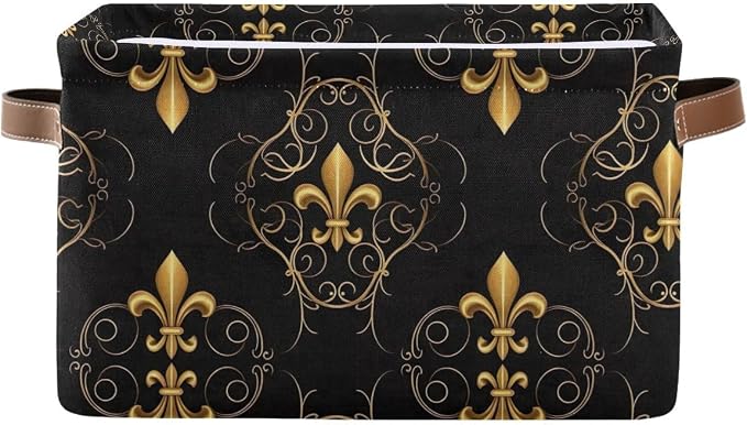 Golden Iris Black Basket Collapsible Storage Basket by CHIFIGNO