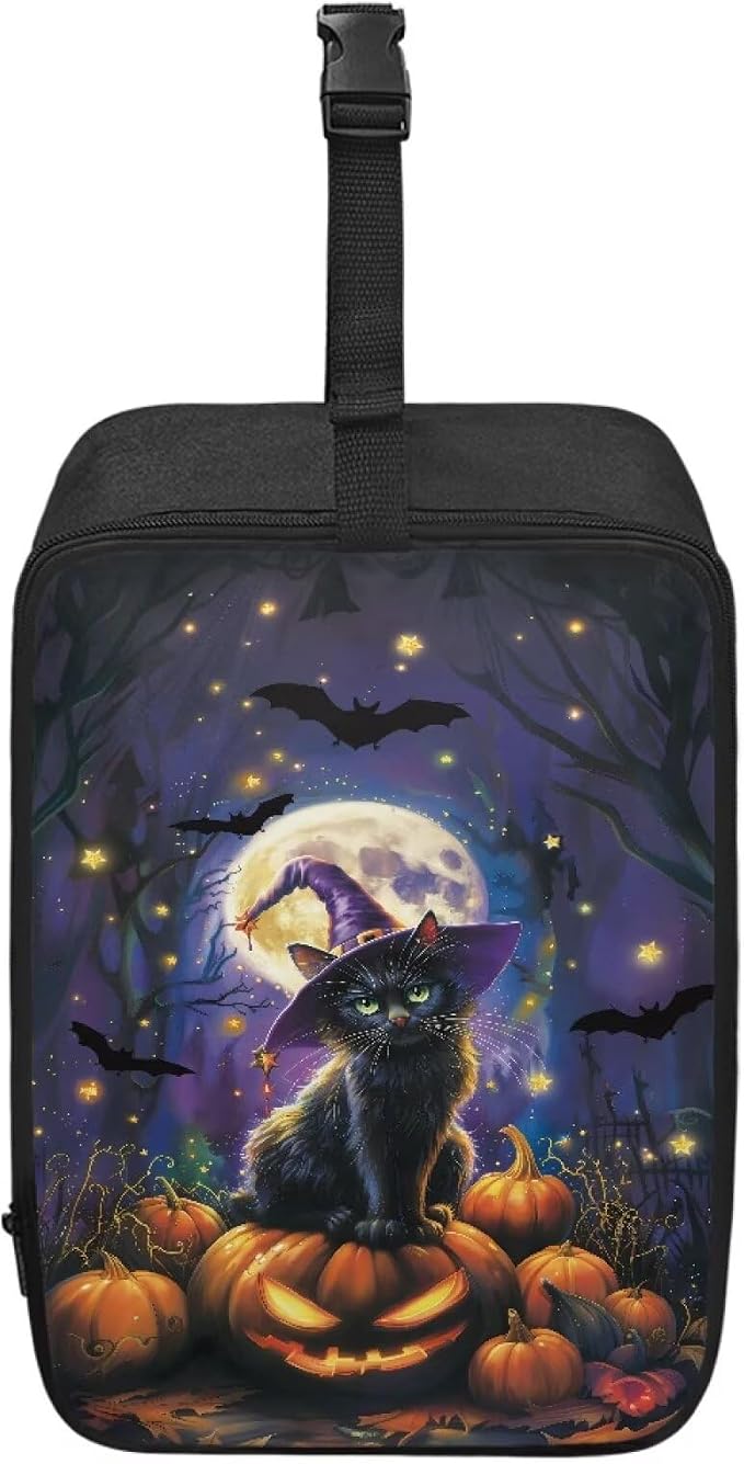 Steam Iron Travel Bag Glowing Pumpkin Black Cat Protective Pouch by YUVAMAGIMO