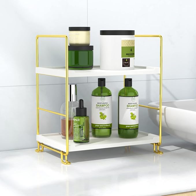 2-Tier Bathroom Countertop Organizer Perfume Organizer Makeup Shelf Bedroom by JANUSLiANG