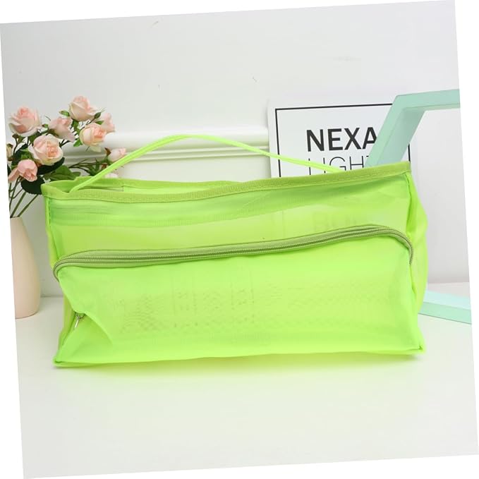 KALLORY Light Green Woolen Line Mesh Bag - Image 9