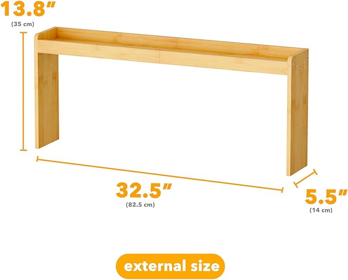 SpaceAid Bamboo Over the Stove Spice Holder Shelf, 31.5" Kitchen Organizer - Image 7
