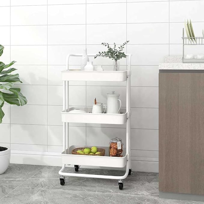 3-Tier Rolling Utility Cart by Unknown