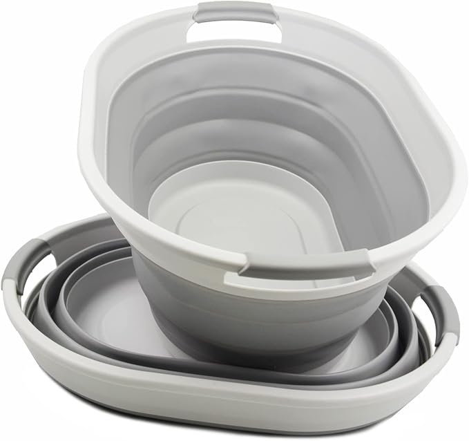 SAMMART 28L Oval Collapsible Plastic Laundry Basket - Image 2