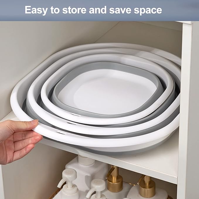 Collapsible Tub Wash Basin Laundry Tub 3 Pack Collapsible Laundry Baskets - Image 3