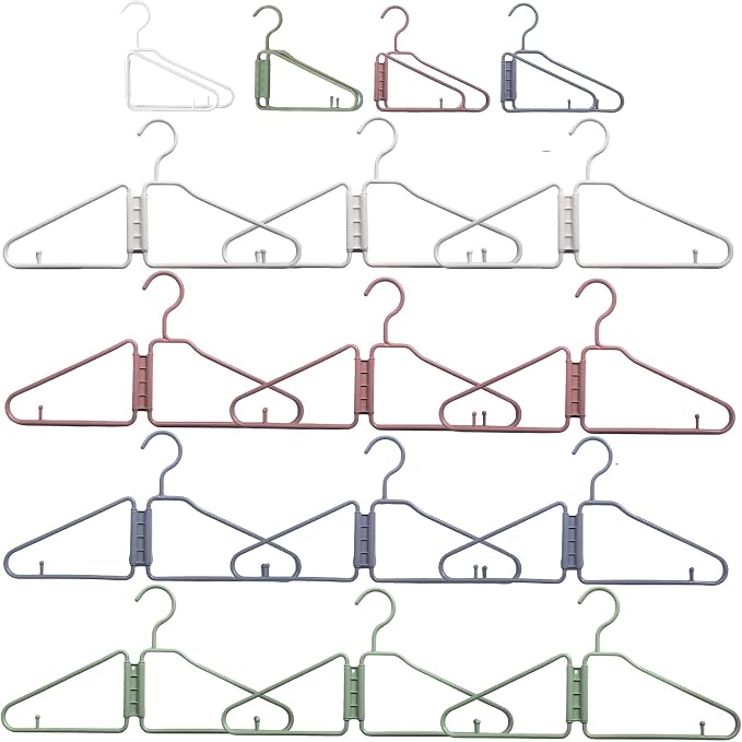 12pcs Folding Hangers, Foldable Clothes Hanger, Portable Plastic FoldableTravel by Unknown