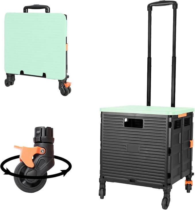 FELICON SELORSS Foldable Utility Cart Folding Portable Rolling Crate Handcart by FELICON
