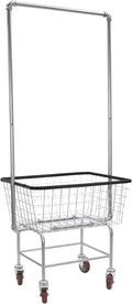 Wire Laundry Cart with Hanging Rack, Wire Laundry Basket With Wheels by GOHIOWU