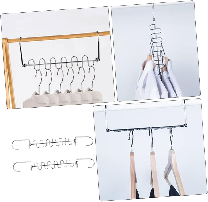 Alipis 2Pcs Multi Hole Clothes Hangers Sturdy Folding Drying Rack - Image 8
