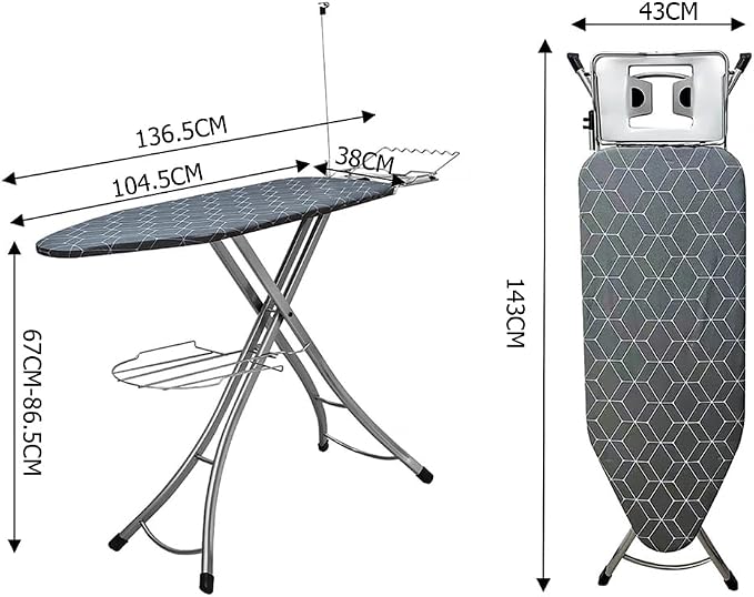 Foldable Ironing Board, Compact and Space Saver Iron Board, Heat Resistant - Image 2